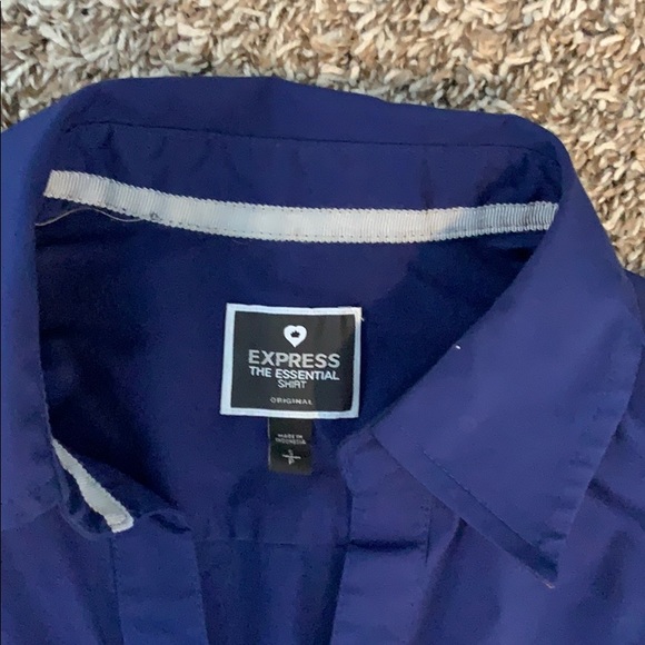 Express Essential button-up shirt navy and cheetah - Picture 2 of 5